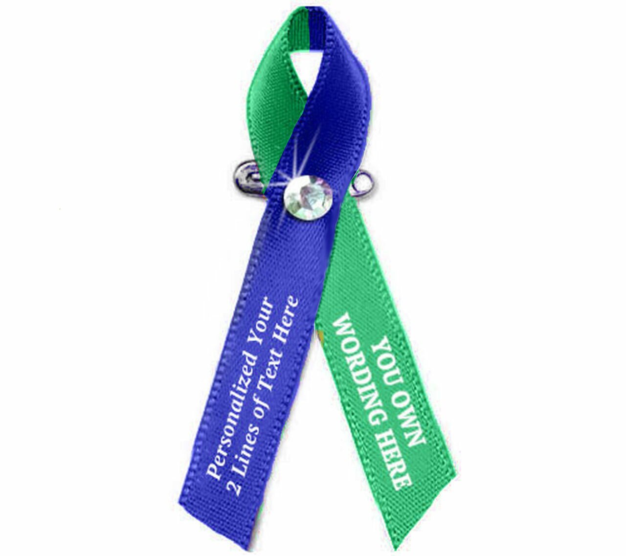 Customize Your Own 2 Color Awareness Ribbon - Pack of 10.