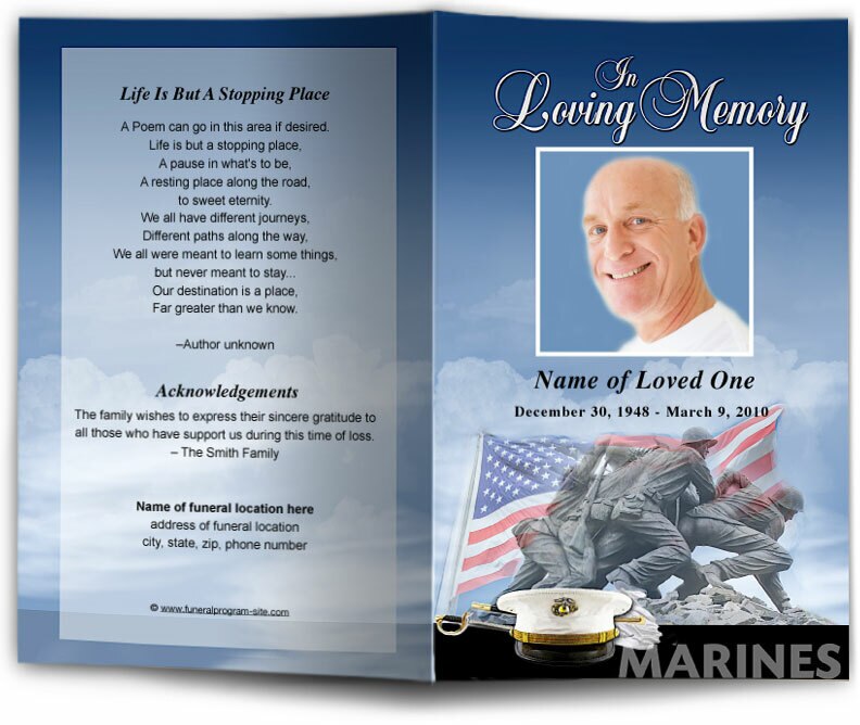 Marines Funeral Program Template.