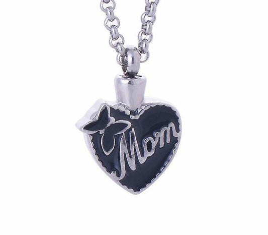 Stainless Steel Mom Butterfly Urn Necklace.