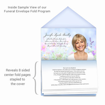 Wildflowers Envelope Fold Funeral Program Design & Print (Pack of 50).