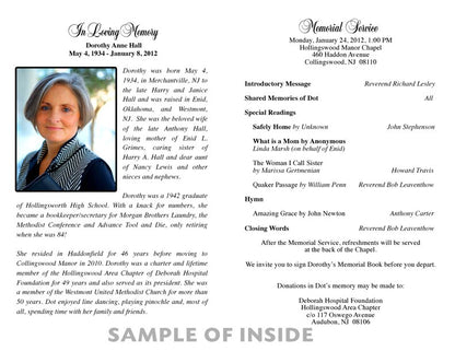 Royalty Funeral Program Paper (Pack of 25).