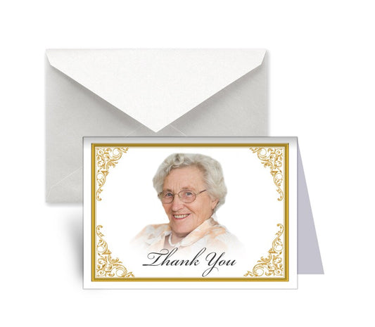 Tribute Funeral Thank You Card Design & Print (Pack of 50).