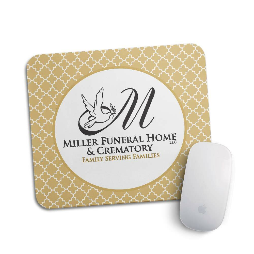 Funeral Home Personalized Mouse Pad Logo -Golden Design.