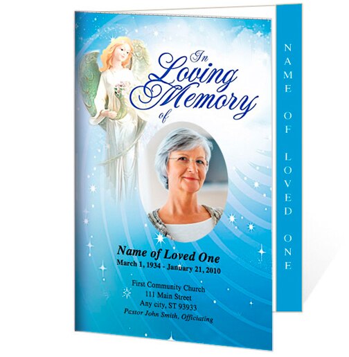 Angelica Letter 4-Sided Graduated Funeral Program Template.