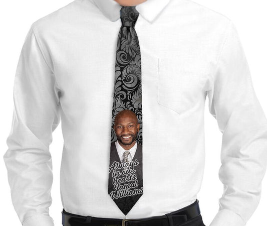 Personalized Classic In Loving Memory Men's Neck Tie.