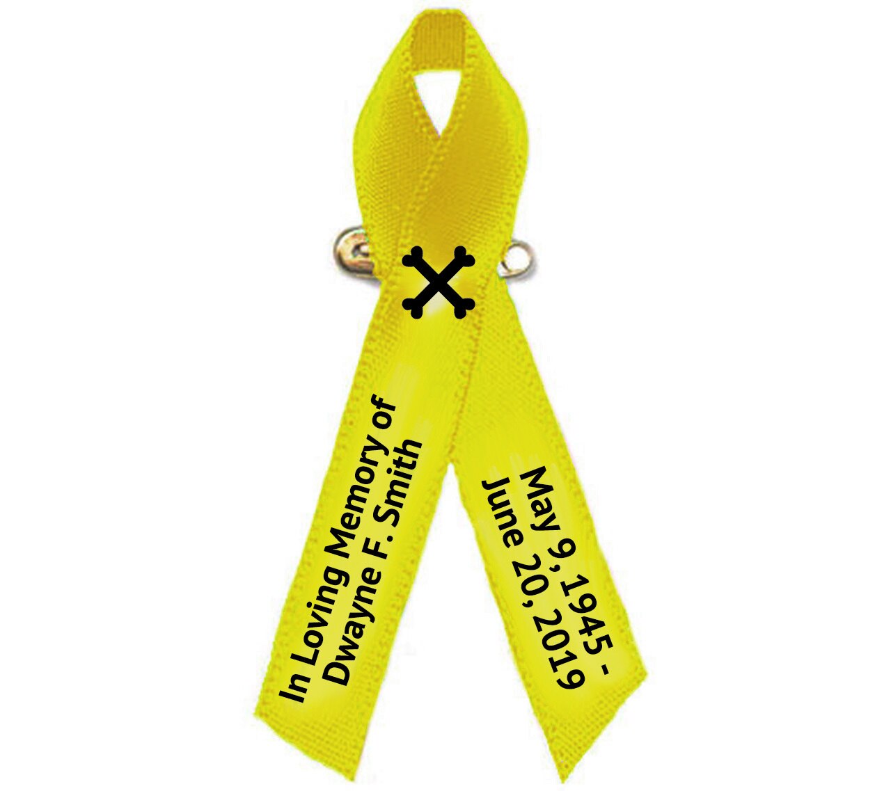 Personalized Bone Cancer Ribbon (Yellow) - Pack of 10.