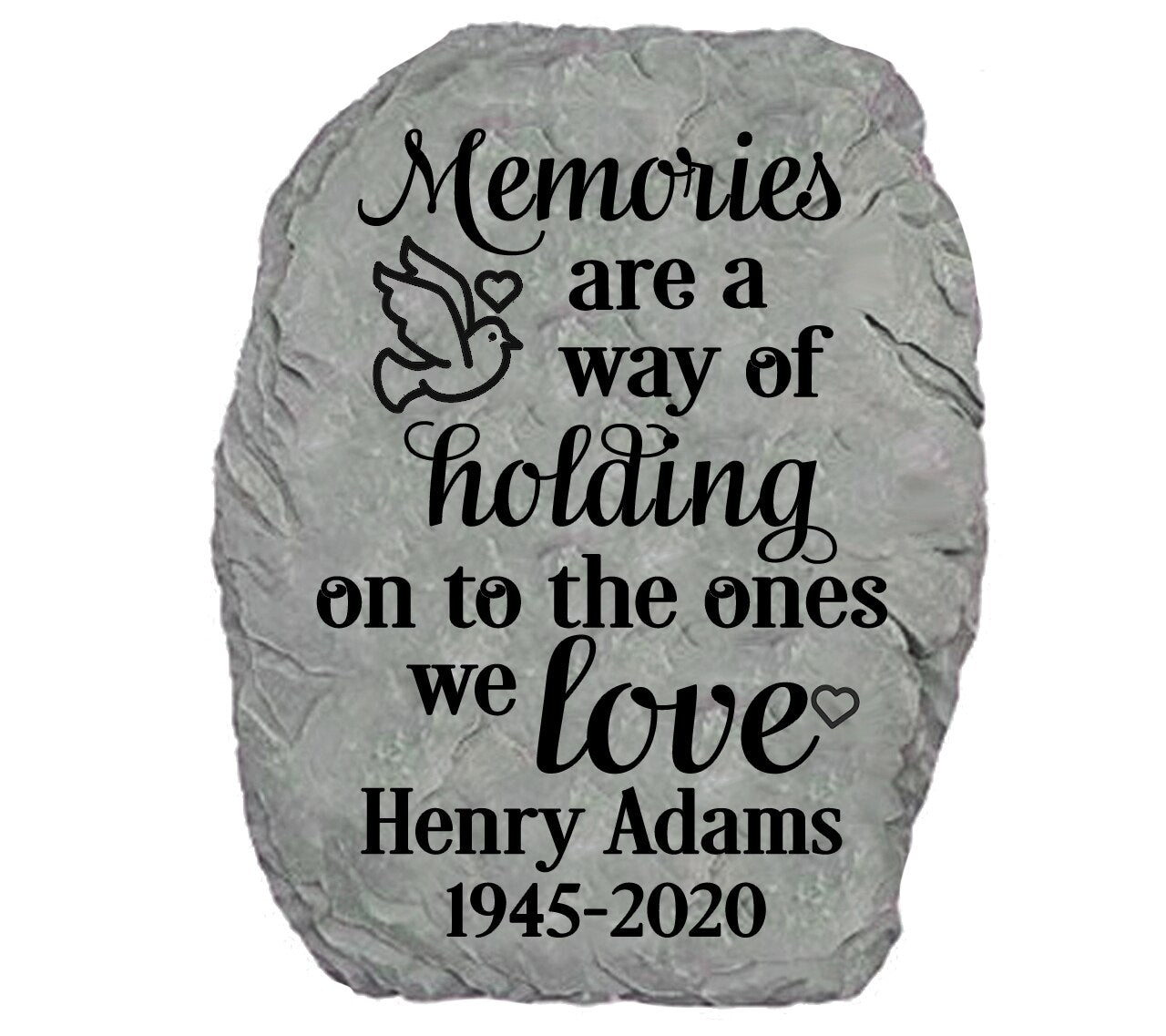 Personalized Holding Memories Memorial Garden Stone.