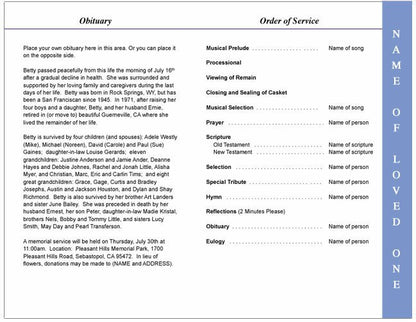 Pathway 4-Sided Funeral Graduated Program Template.