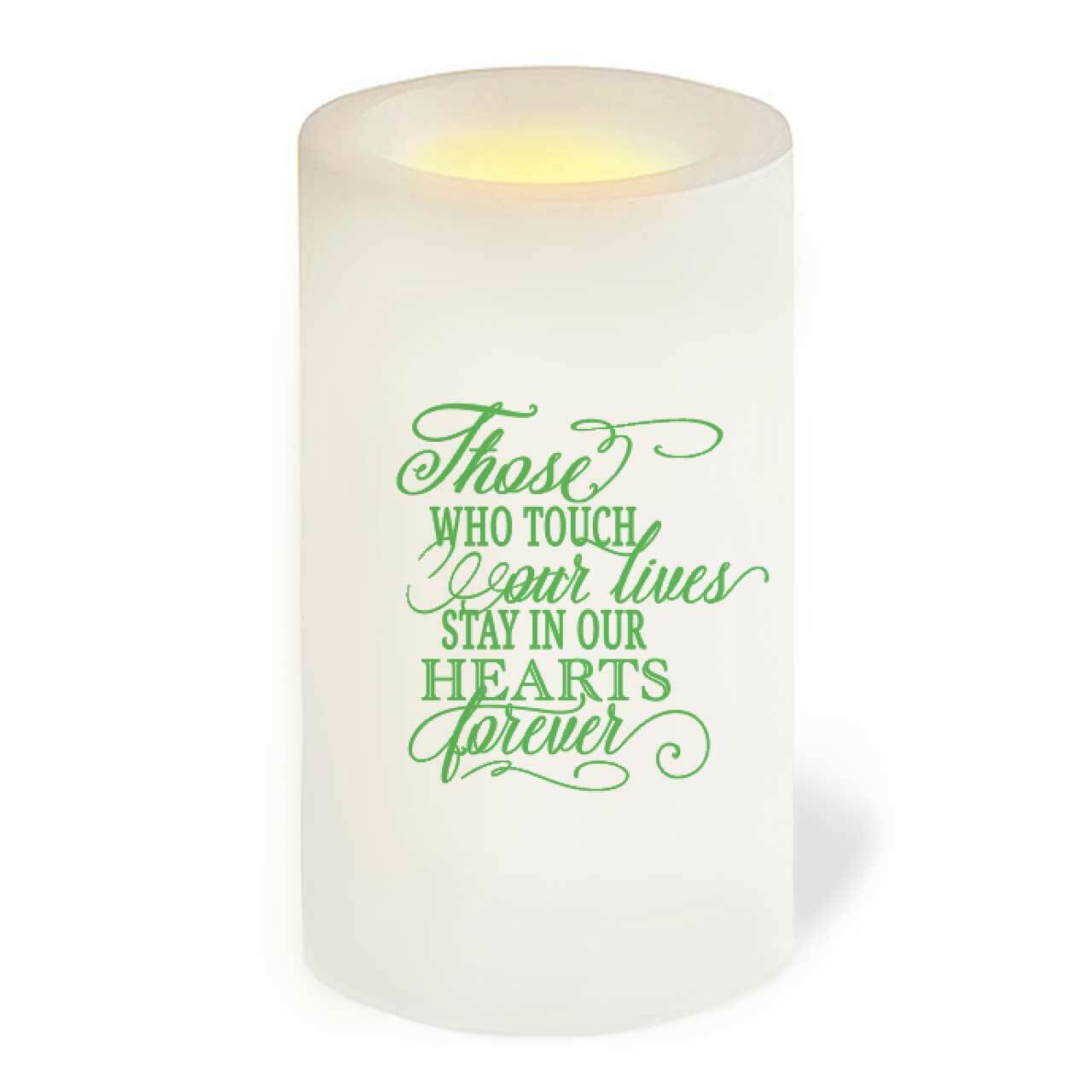 Trees Personalized Flameless LED Memorial Candle.
