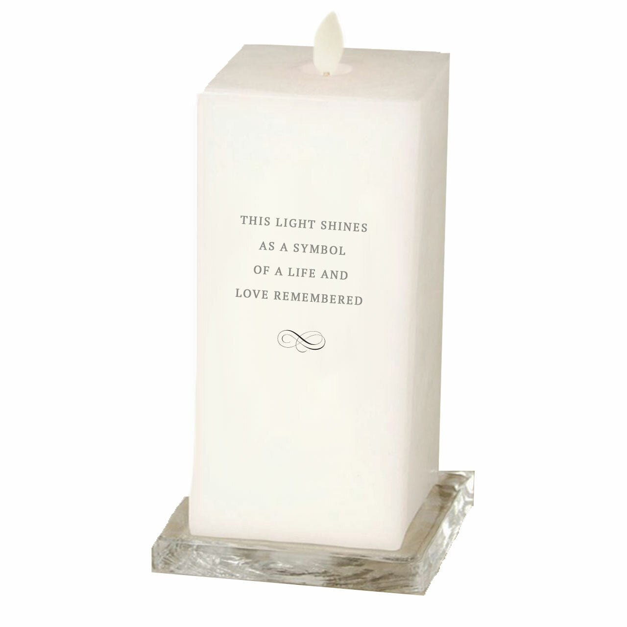 Landscape Square Dancing Wick LED Memorial Candle.