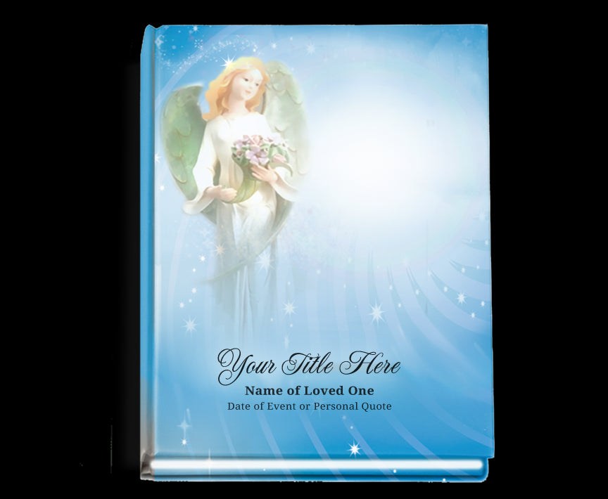 Angelic Perfect Bind Memorial Funeral Guest Book.