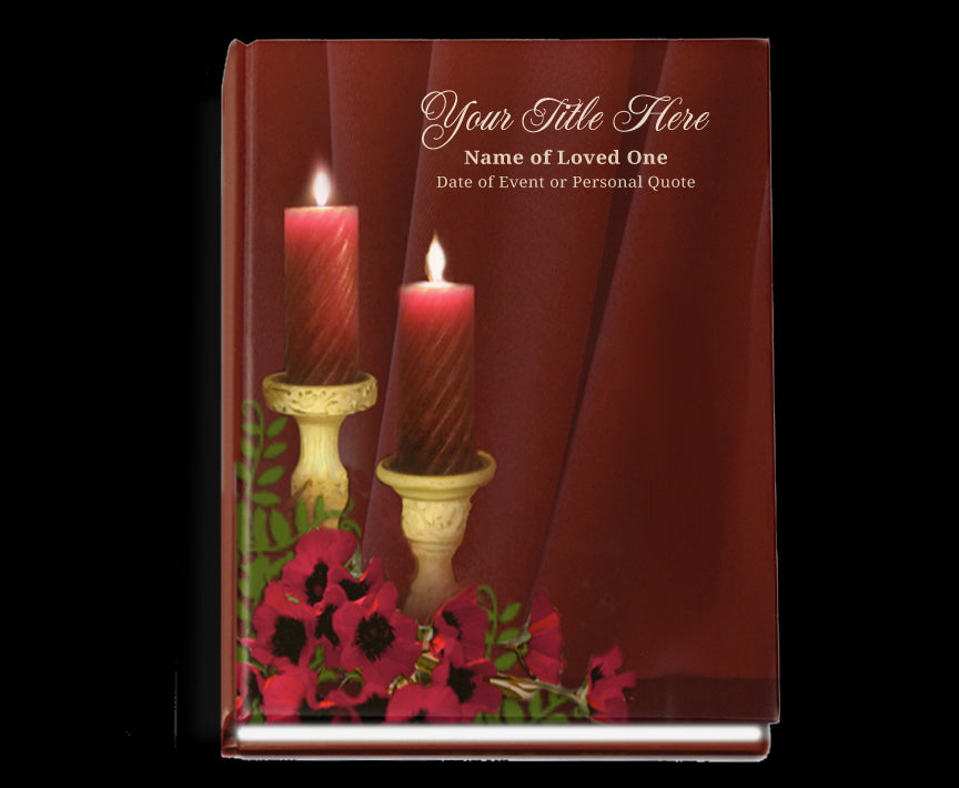 Candlelight Perfect Bind Memorial Funeral Guest Book.
