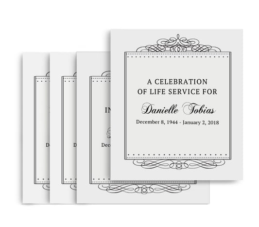 Accent No Fold Memorial Card Design & Print (Pack of 25).