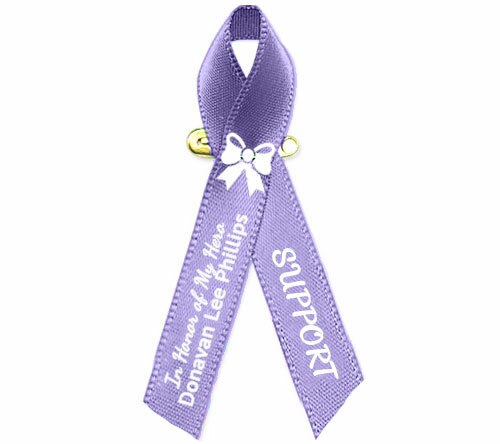 Personalized Stomach Cancer Awareness Ribbon (Periwinkle) - Pack of 10.