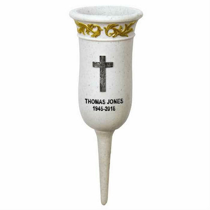 Sturdy Grave Flower Holder Personalized.