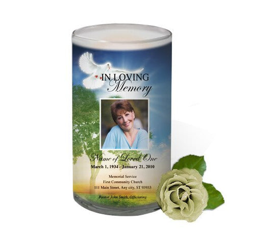 Gardener Personalized Glass Memorial Candle.