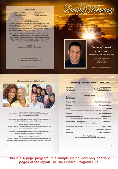 Renewal Funeral Booklet Template.