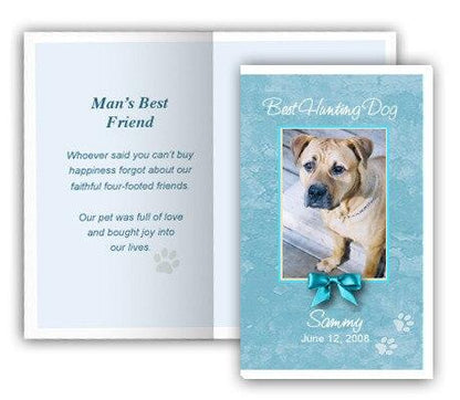 Teal Pet Memorial Cards Design & Print (Pack of 50).