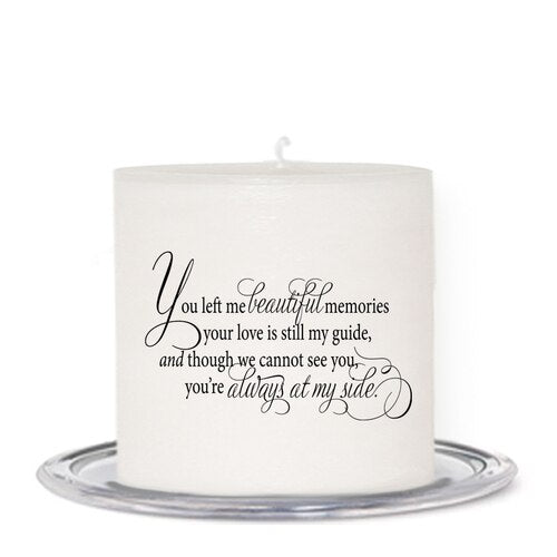 Arabasque Personalized Small Wax Memorial Candle.