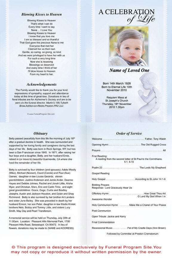 Angelo A4 Funeral Order of Service Template.