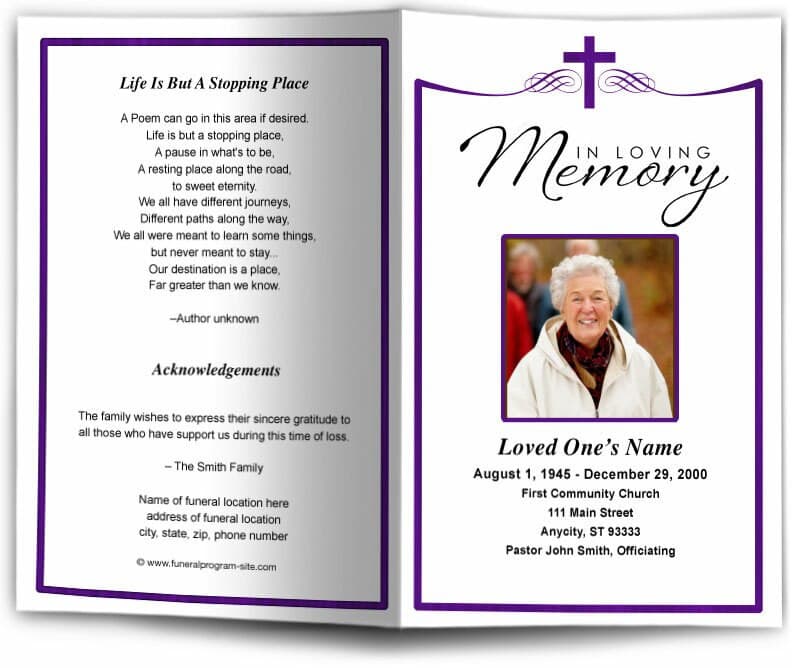 Remembrance Funeral Program Template.