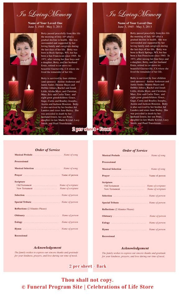 Candlelight Funeral Flyer Template.