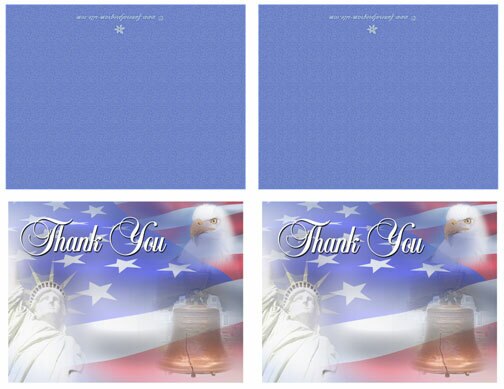 Patriot Thank You Card Template.
