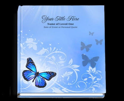 Butterfly Perfect Bind Memorial Funeral Guest Book.