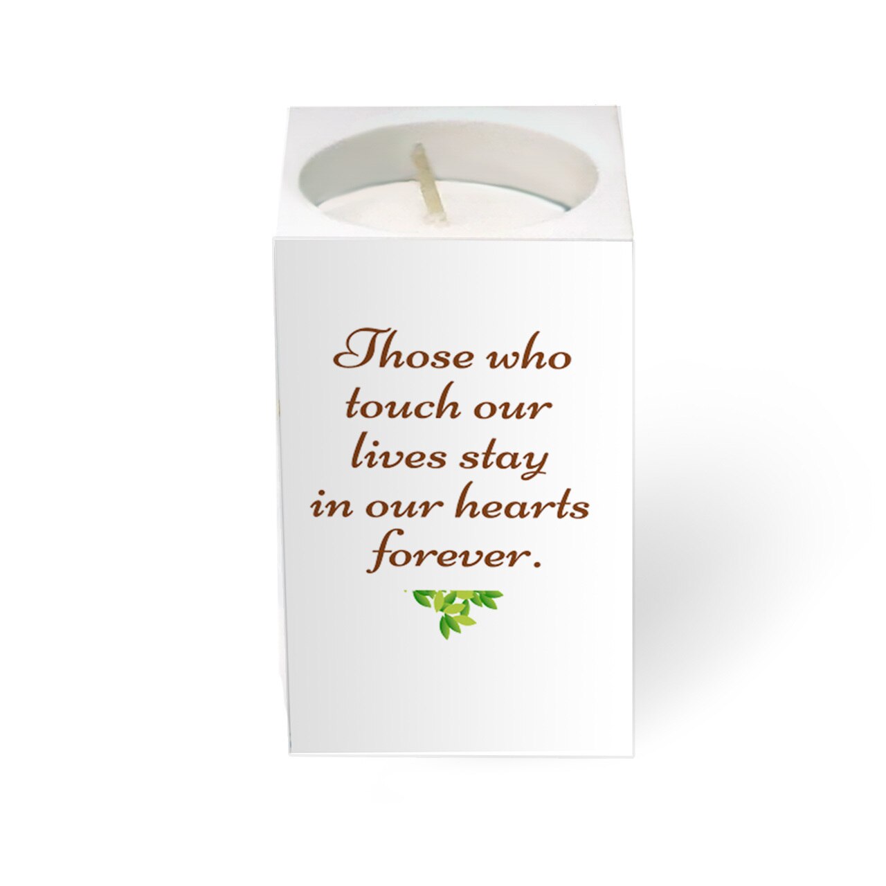 Oak Tree Personalized Mini Memorial Tea Light Candle Holder.