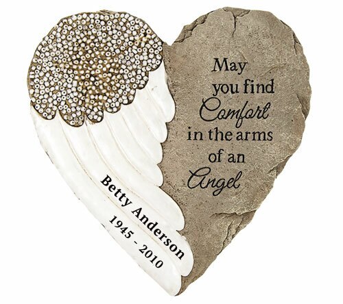 Personalized Comfort Heart Memorial Garden Stepping Stone.
