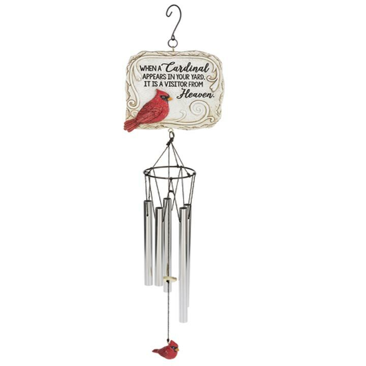 When A Cardinal Appears Garden Memorial Wind Chime.