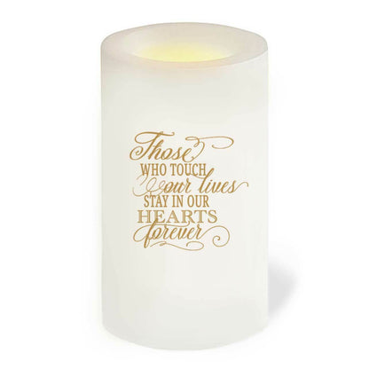 Hexagon Personalized Flameless LED Memorial Candle.