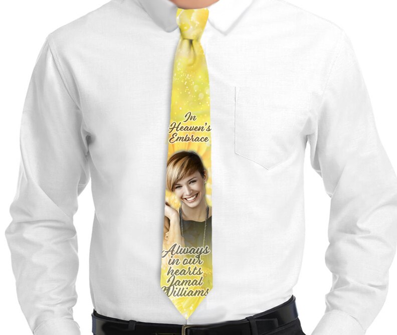 Personalized Sunny In Loving Memory Men's Neck Tie.