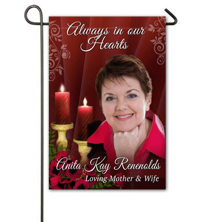 Candlelight Personalized Memorial Garden Flag.