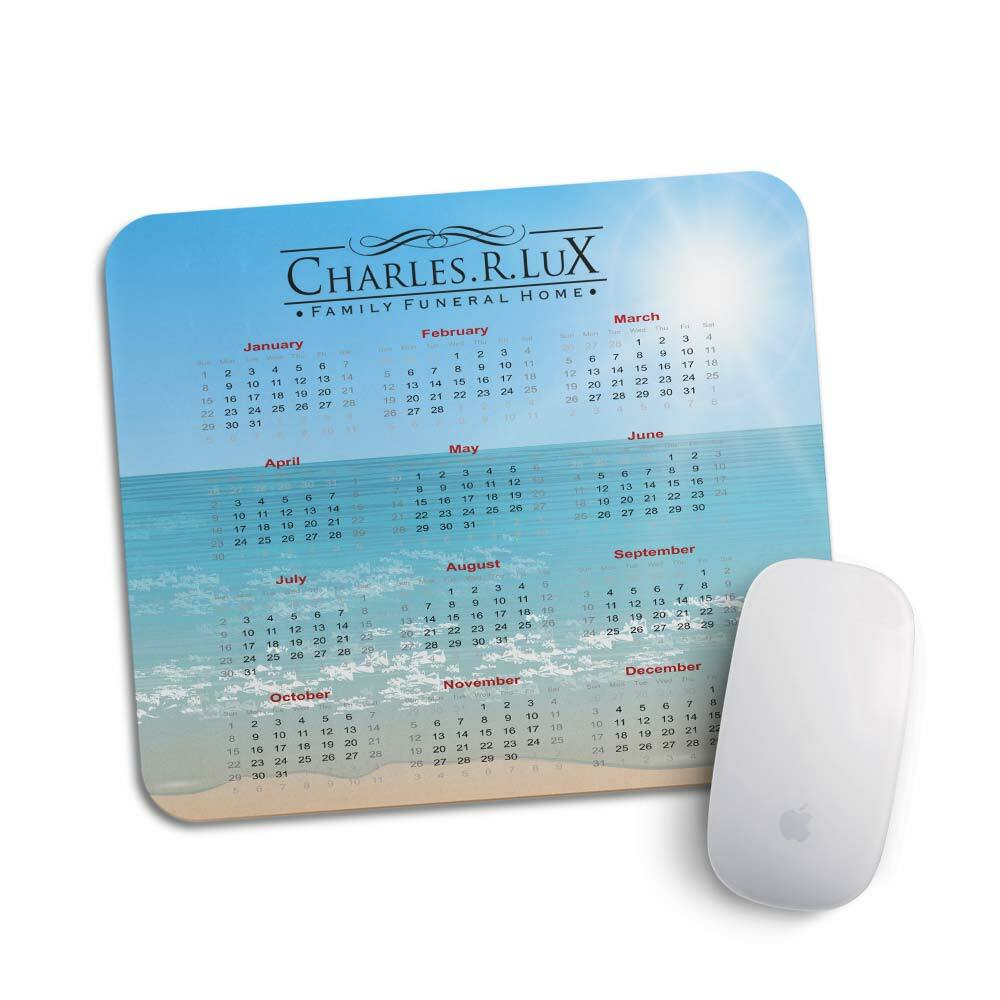 Funeral Home Personalized Mouse Pad Logo - Calendar Design.