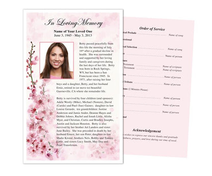 Spring Funeral Flyer Template.