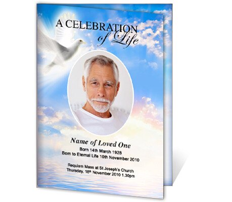 Peace A4 Funeral Order of Service Template.