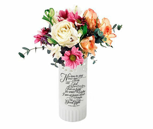 No Time To Cry Loving Memory Vase Ceramic Flower Memorial Vase.