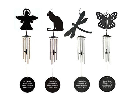 Personalized Frog Silhouette In Loving Memory Memorial Wind Chime.