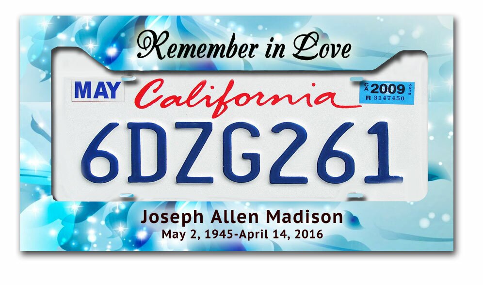 Magical Custom In Loving Memory License Plate Frame.