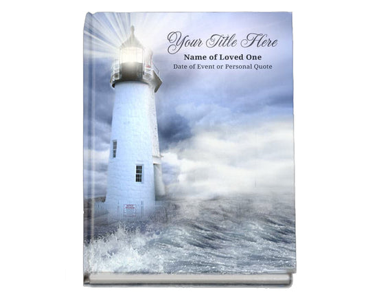 Lighthouse Perfect Bind Memorial Funeral Guest Book