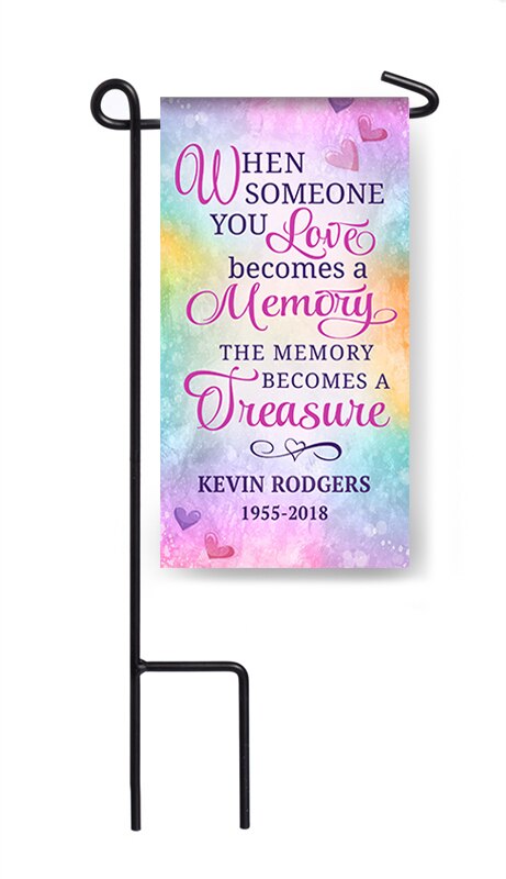 Personalized Someone You Love Mini Memorial Flag With Stand.