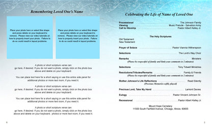 Teal Devotion Funeral Booklet Template.