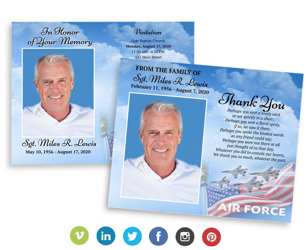 Air Force Social Media Funeral Announcement Templates - Google Docs.