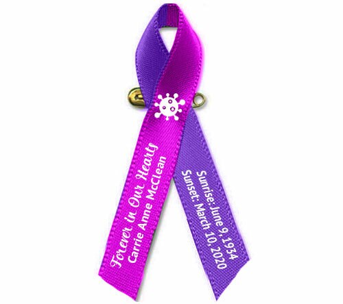 Corona Virus Covid-19 Awareness Memorial Ribbon - Pack of 10.