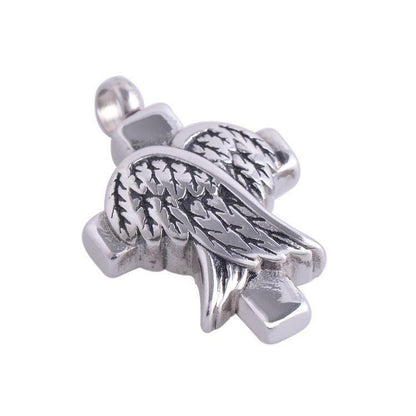Stainless Steel Angel Wings Urn Pendant Necklace.