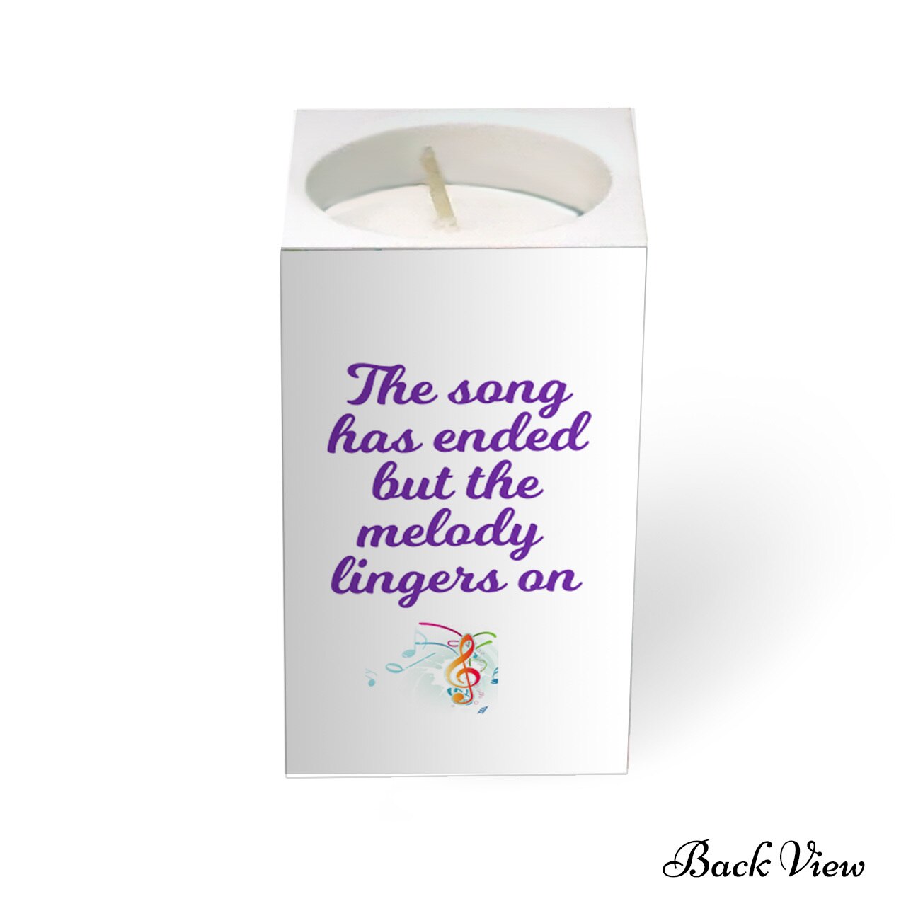 Musical Personalized Mini Memorial Tea Light Candle Holder.