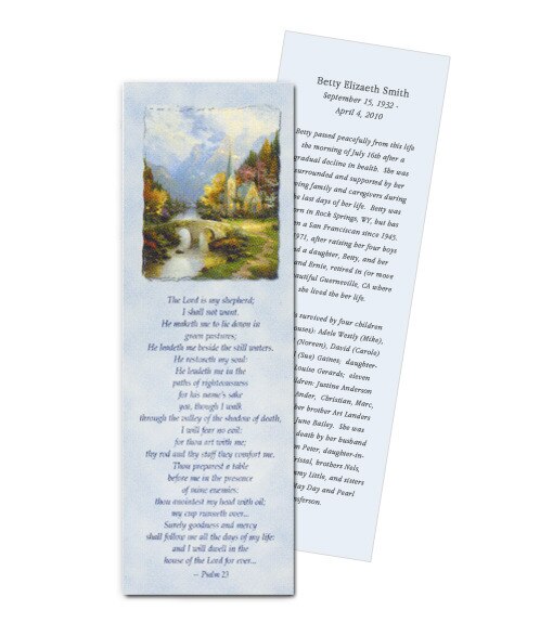 Mountain Chapel Funeral Bookmark Paper (Pack of 24).
