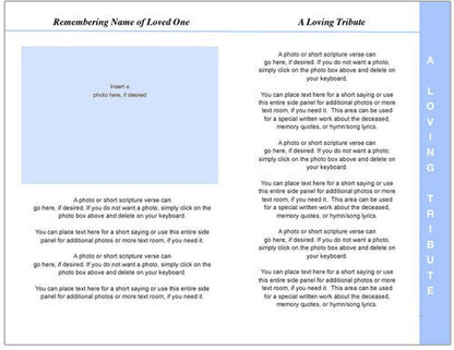 Peace 8-Sided Funeral Graduated Program Template.