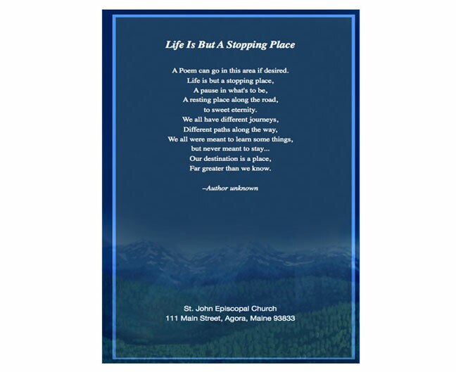 Outdoor Funeral Booklet Template.